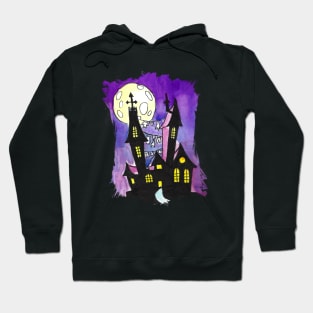 Haunted Castle watercolor Hoodie